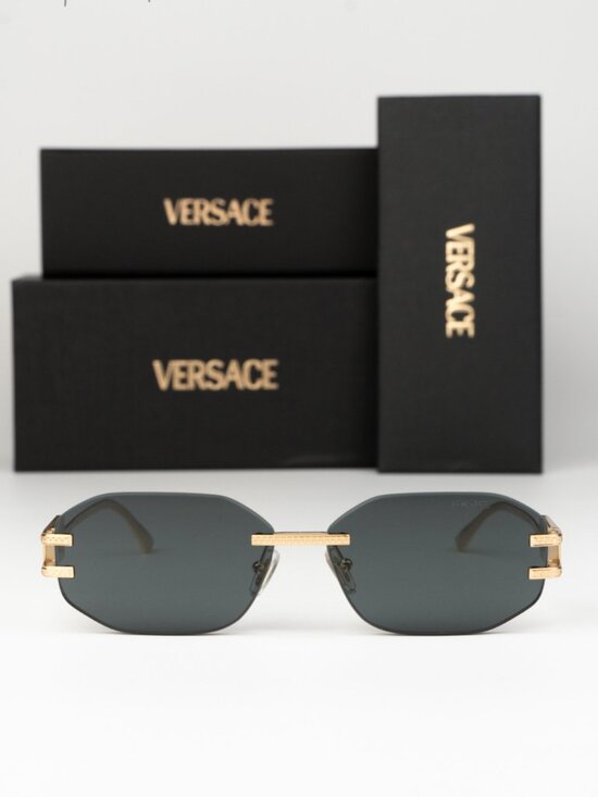 Versace Women Sunglasses Gold Grey Rectangle VE2274 100287 NEW AUTHENTIC main image 7
